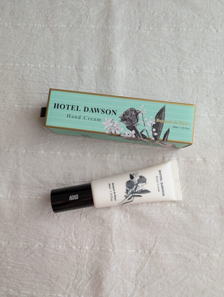 hoteldawsonで購入した刻印入りハンドクリーム